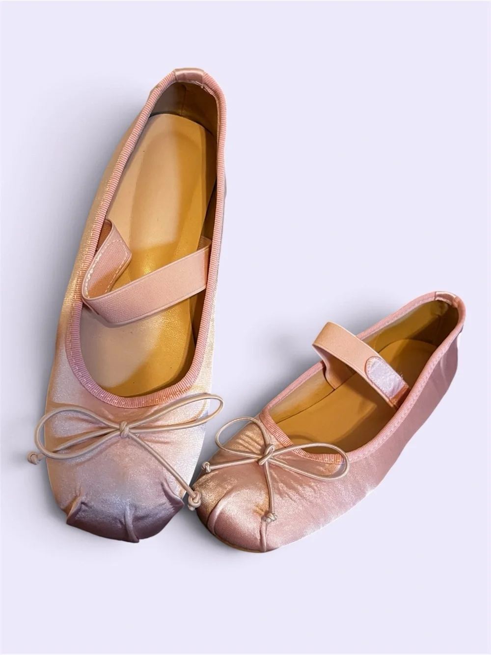 Pink Ballet Flats with Mary Jane Strap